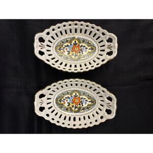 Vintage Miniature Reticulated Trinket Dishes Made in Germany Dainty Cottage